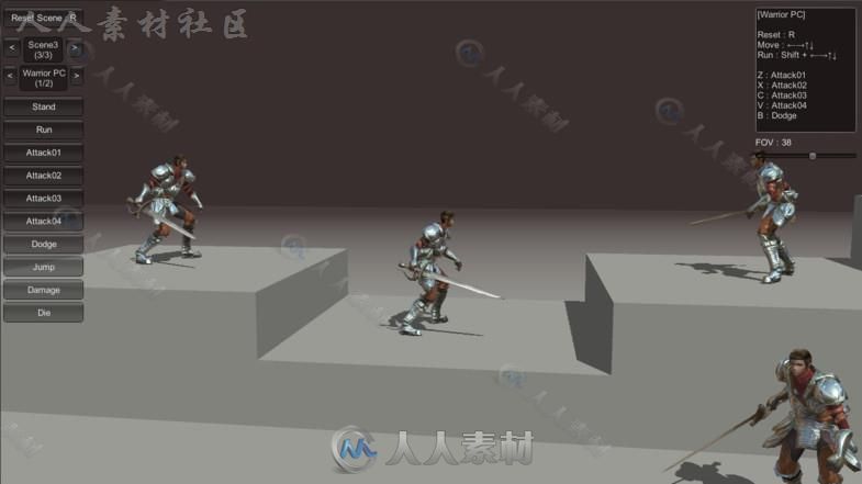 RPG战士角色人形生物角色3D模型Unity游戏素材资源