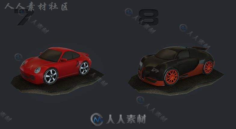 世界上最快最好看的卡通赛车陆地车辆3D模型Unity游戏素材资源