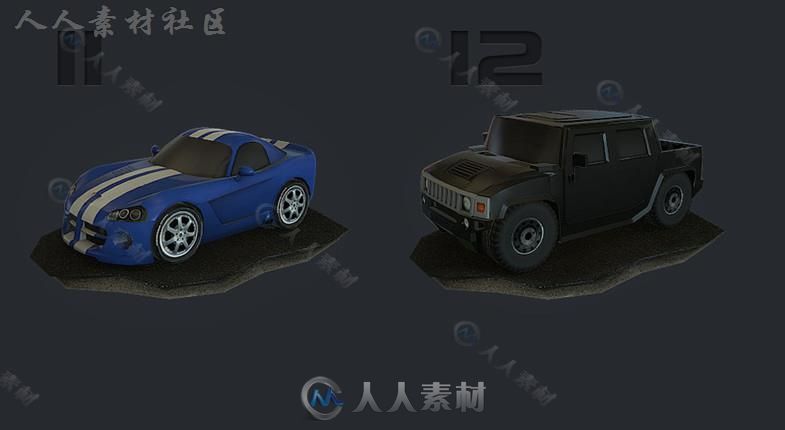 世界上最快最好看的卡通赛车陆地车辆3D模型Unity游戏素材资源