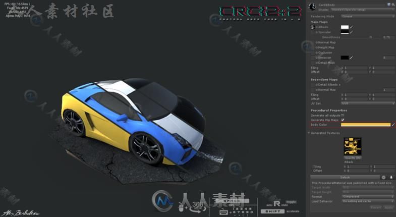 世界上最快最好看的卡通赛车陆地车辆3D模型Unity游戏素材资源