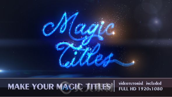 炫酷美丽神奇金色粒子光斑画笔书写标题幻灯片AE模板Videohive Magic Titles 19445...