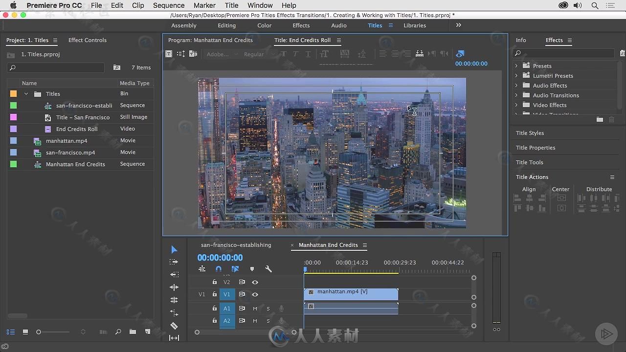 Premiere Pro CC标题动画技术训练视频教程