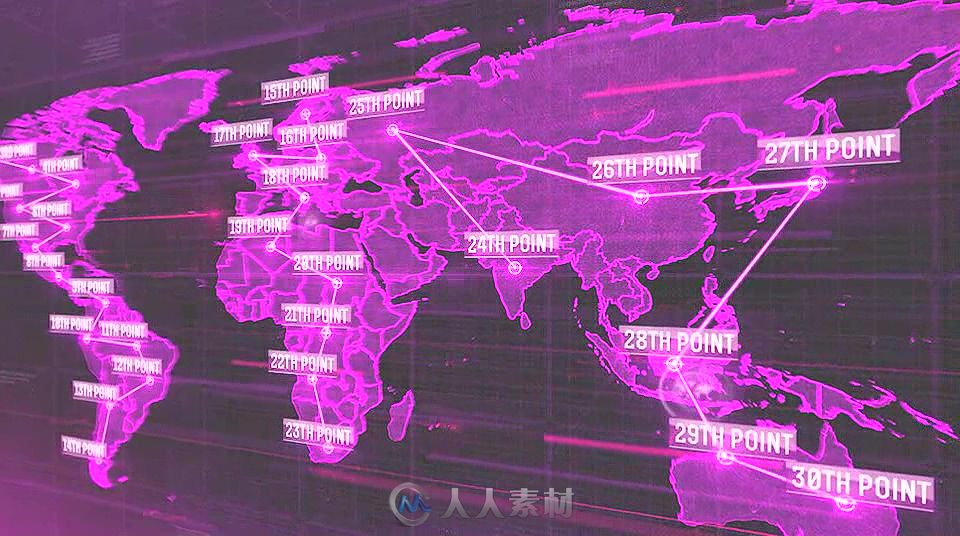 超酷创意科幻三维世界地图标记动画AE模板 Videohive World Map 16046826