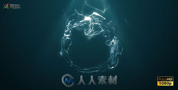 美丽优雅闪亮的水流动汇聚标志显示LOGO演绎AE模板  Videohive Water Logo 19529541