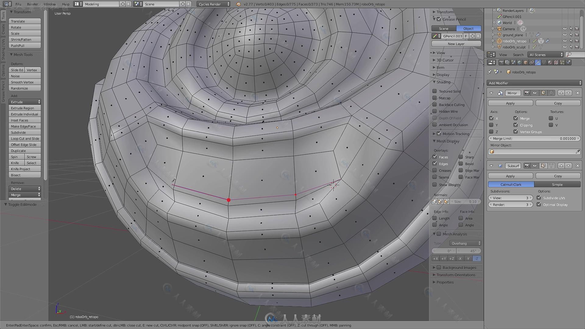 Blender雕刻技术训练视频教程 CGCOOKIE INTRODUCTION TO RETOPOLOGY