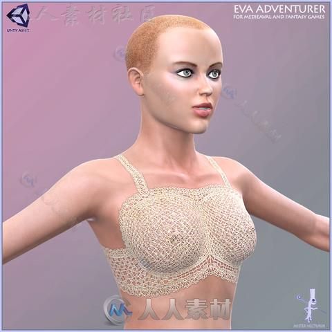 冒险游戏完美的女性角色人类人形生物角色3D模型Unity游戏素材资源