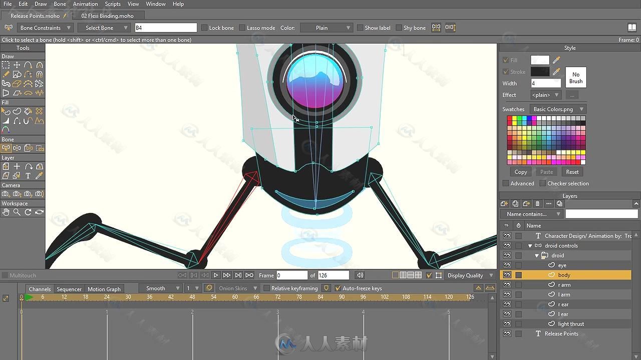 Moho Anime Studio动画技术核心训练视频教程 UDEMY COMPLETE RIGGING COURSE MOHO ...