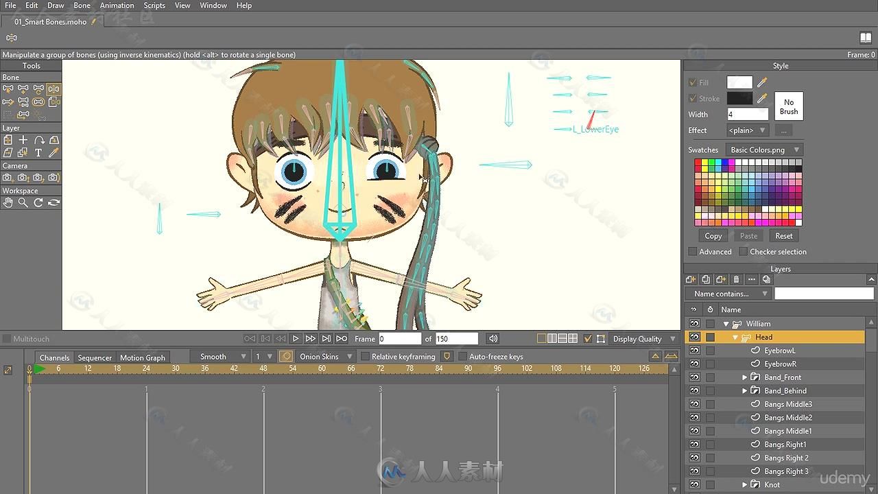 Moho Anime Studio动画技术核心训练视频教程 UDEMY COMPLETE RIGGING COURSE MOHO ...