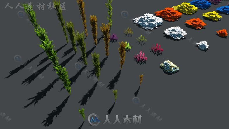 丰富多彩和活泼的水下植物环境3D模型Unity游戏素材资源