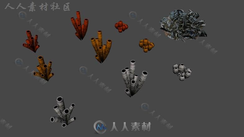 丰富多彩和活泼的水下植物环境3D模型Unity游戏素材资源