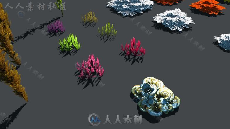 丰富多彩和活泼的水下植物环境3D模型Unity游戏素材资源