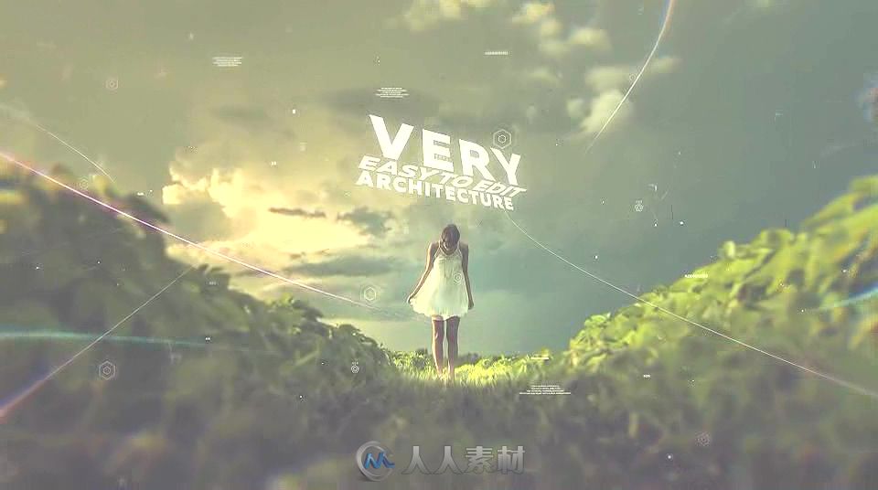 创意炫丽优雅线条标题视差幻灯片相册动画AE模板Videohive Parallax Slideshow 195...