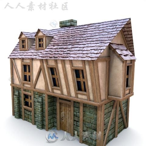 中世纪南瓜小屋建筑历史环境3D模型Unity游戏素材资源