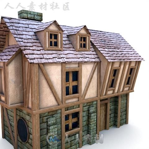 中世纪南瓜小屋建筑历史环境3D模型Unity游戏素材资源