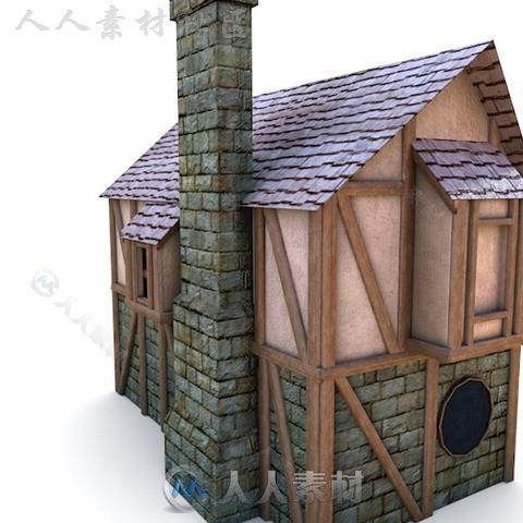 中世纪南瓜小屋建筑历史环境3D模型Unity游戏素材资源