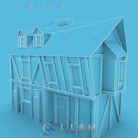 中世纪南瓜小屋建筑历史环境3D模型Unity游戏素材资源