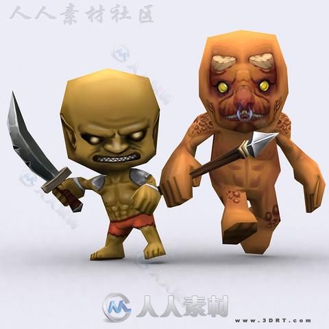 3DRT-Chibii奇异怪物恶魔卡通角色3D模型Unity游戏素材资源