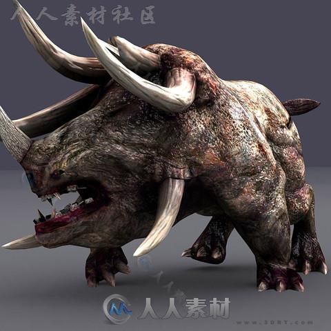 奇幻恐怖斗牛怪物3D模型Unity游戏素材资源