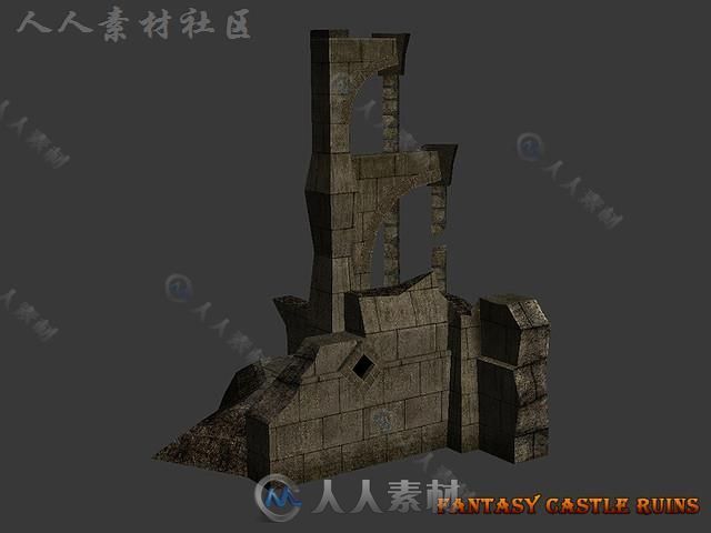 幻想中世纪城堡遗迹幻想环境3D模型Unity游戏素材资源