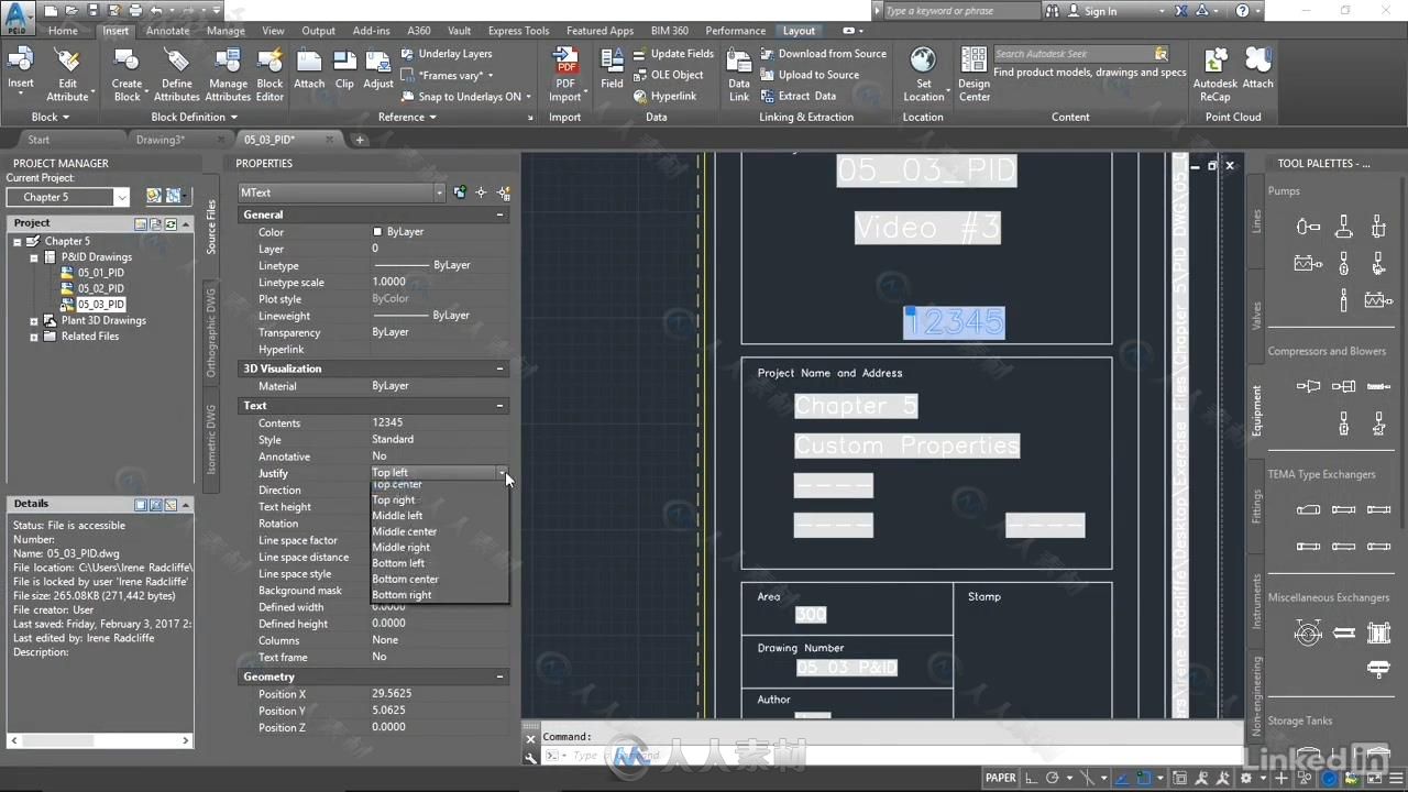 AutoCAD中P&amp;ID技术训练视频教程 AutoCAD P&amp;ID Essential Training User