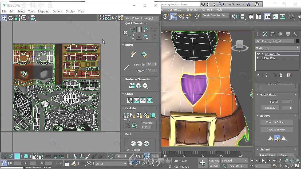 3dsmax中UV贴图布局技术视频教程