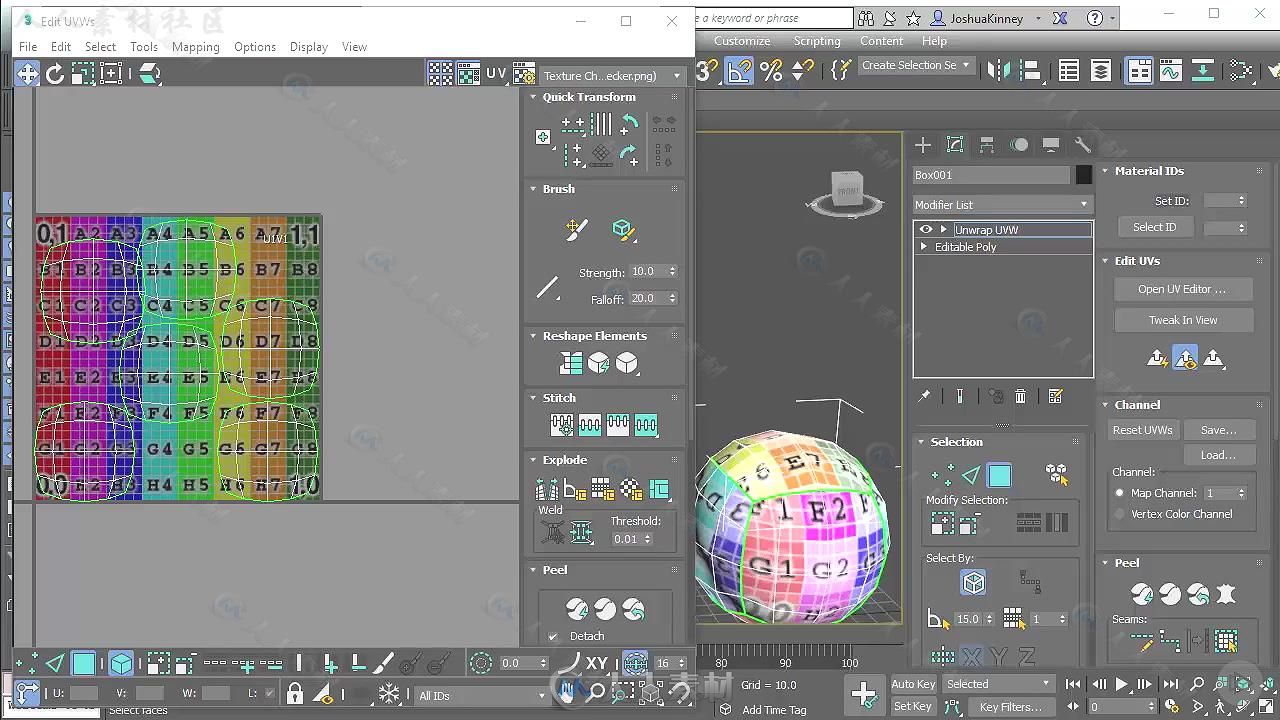 3dsmax中UV贴图布局技术视频教程