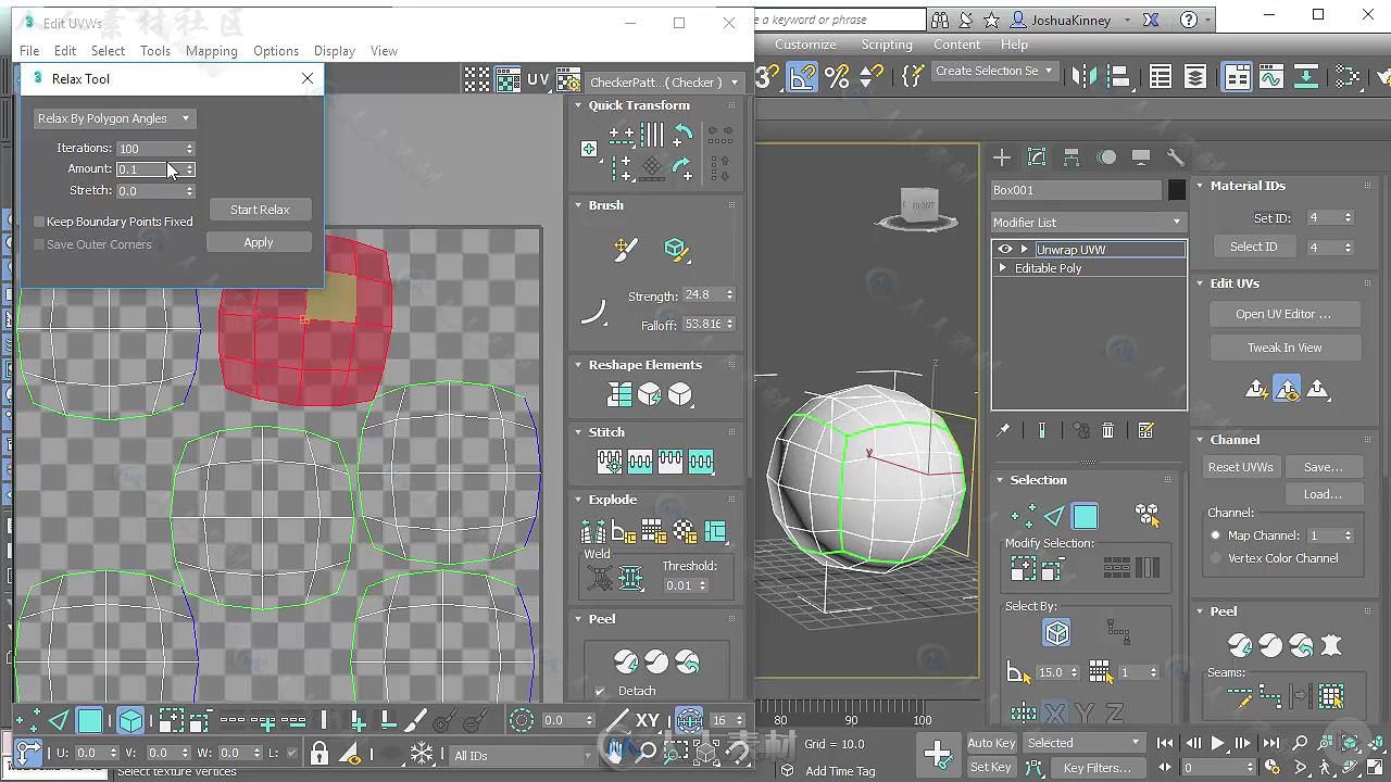 3dsmax中UV贴图布局技术视频教程