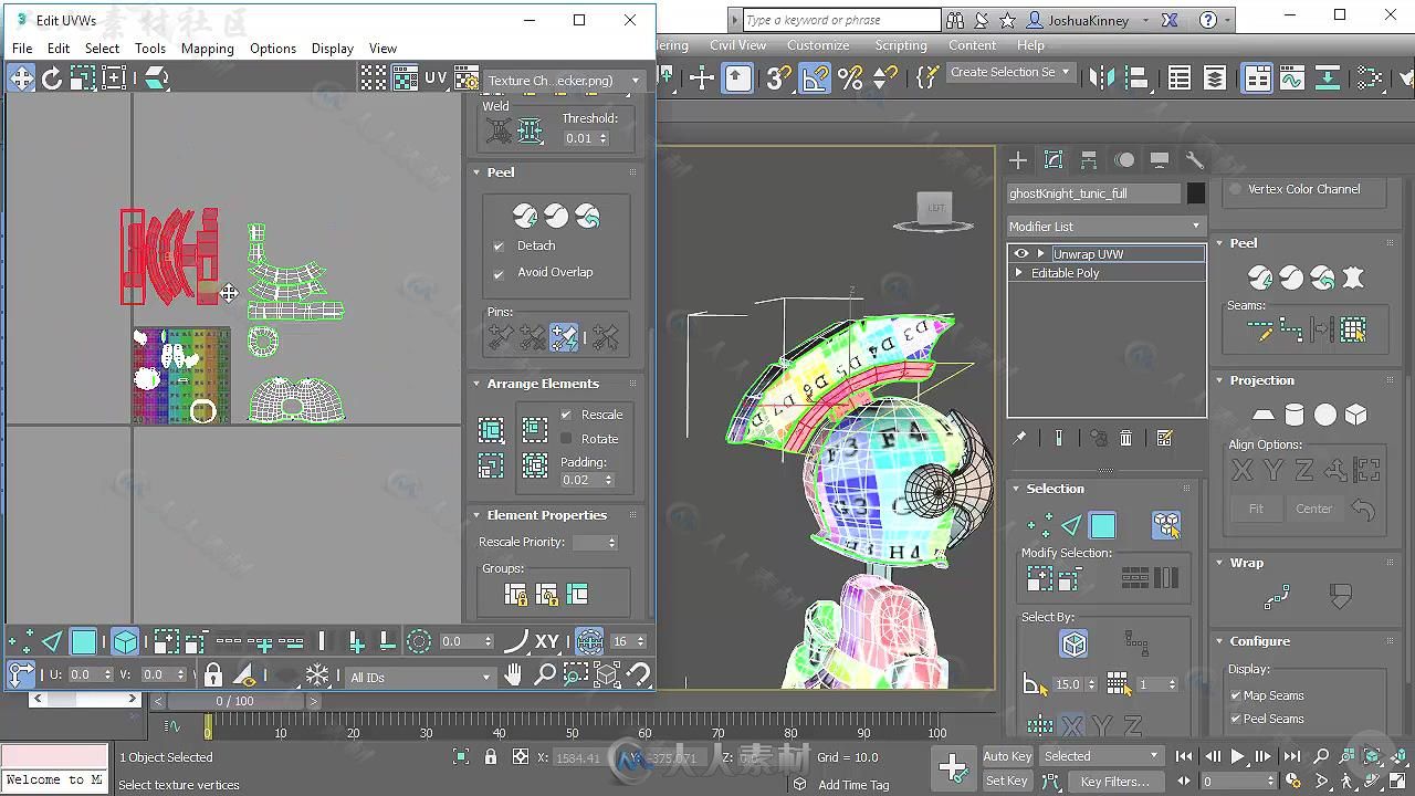 3dsmax中UV贴图布局技术视频教程