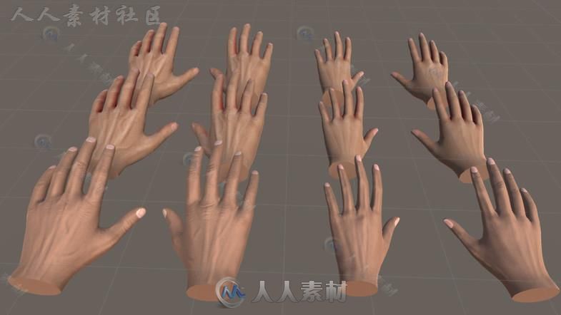 VR女性男性双手3D模型Unity游戏素材资源