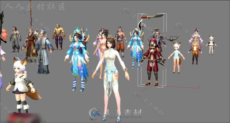 3D手游《功夫少林》全套人物3D模型合辑