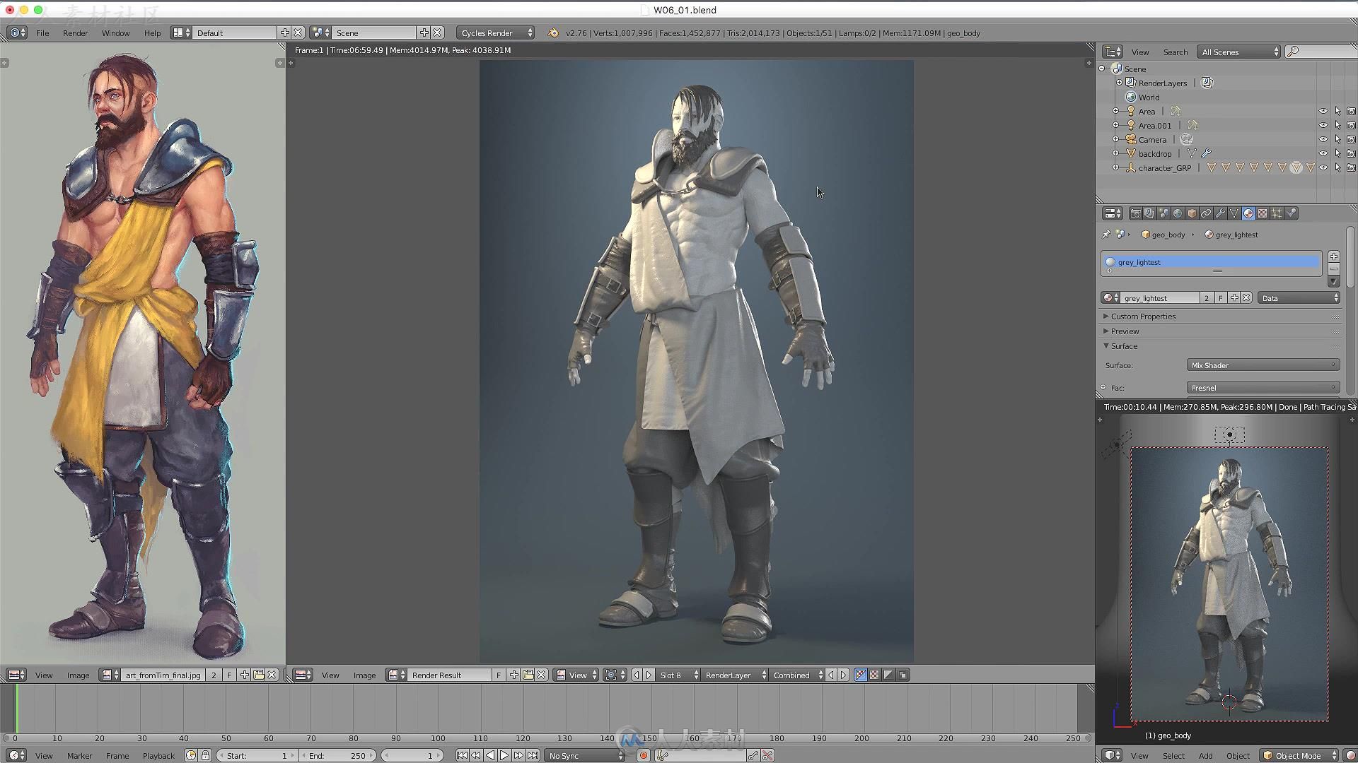 Blender概念角色建模实例制作视频教程 CGCOOKIE MODELING REALISTIC CHARACTERS WI...