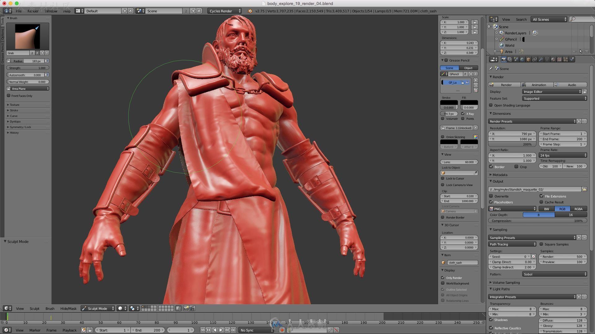 Blender概念角色建模实例制作视频教程 CGCOOKIE MODELING REALISTIC CHARACTERS WI...