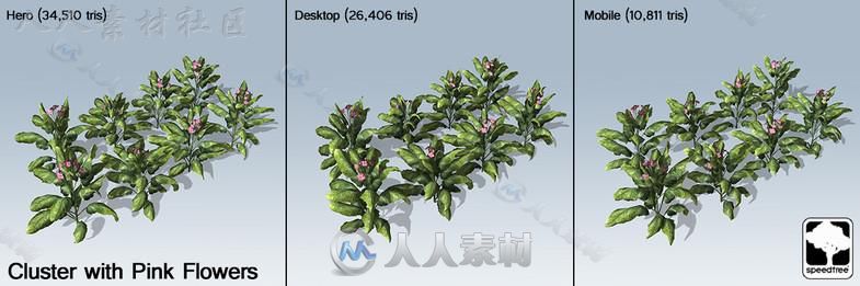 现代花草SpeedTree&#174;植物3D模型Unity游戏素材资源