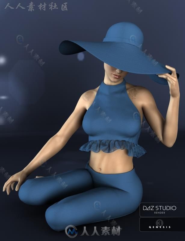 美丽女性时尚潮流服装3D模型合辑