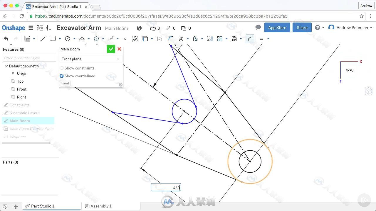 Onshape机械骨架设计训练视频教程