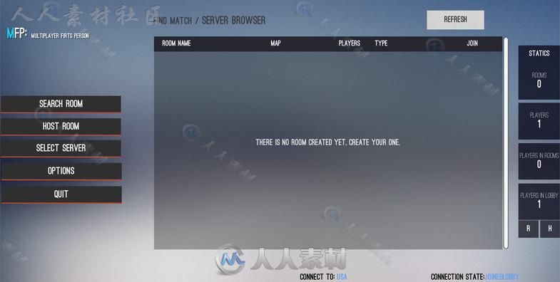 简单的Multiplayer套件第一人称网络脚本Unity游戏素材资源