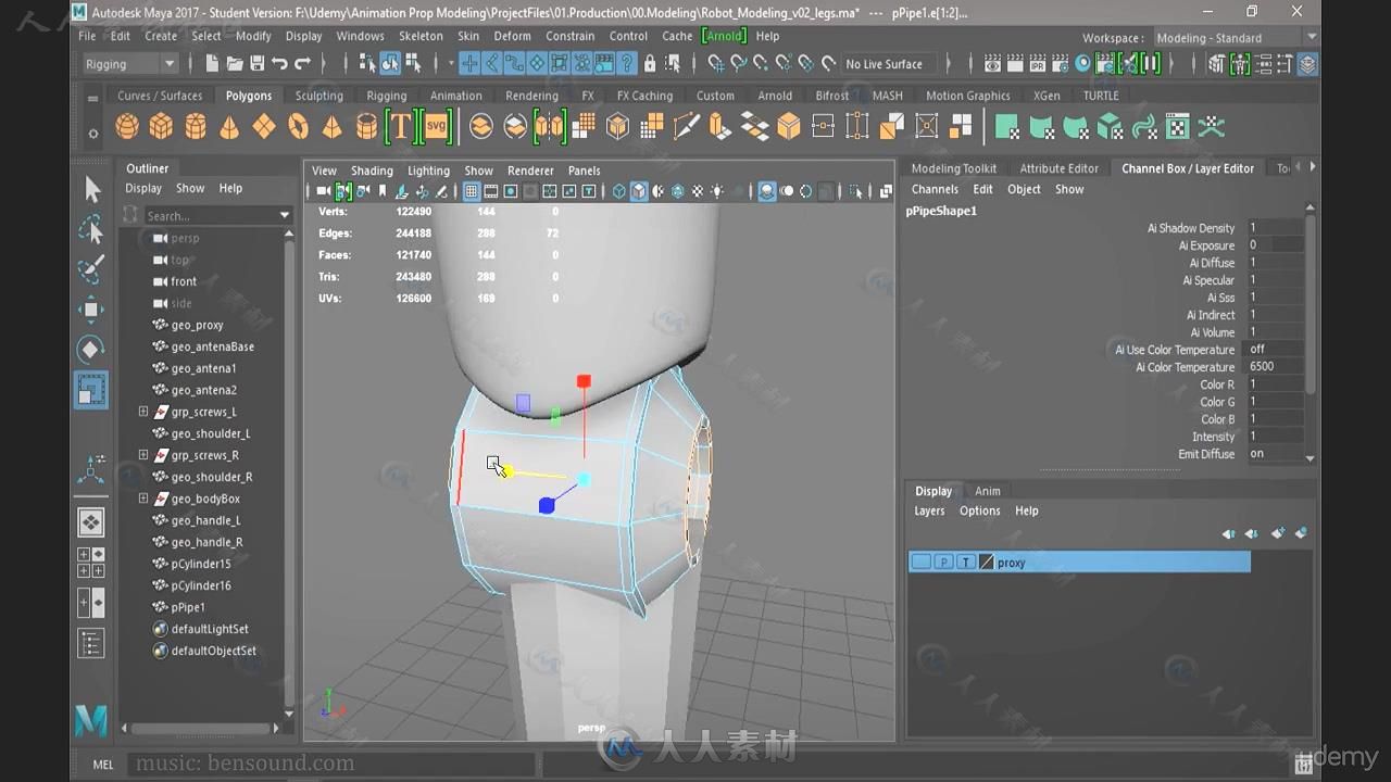 Maya机器人概念设计与建模制作视频教程 UDEMY CREATE PROFESSIONAL 3D MODELS FROM...