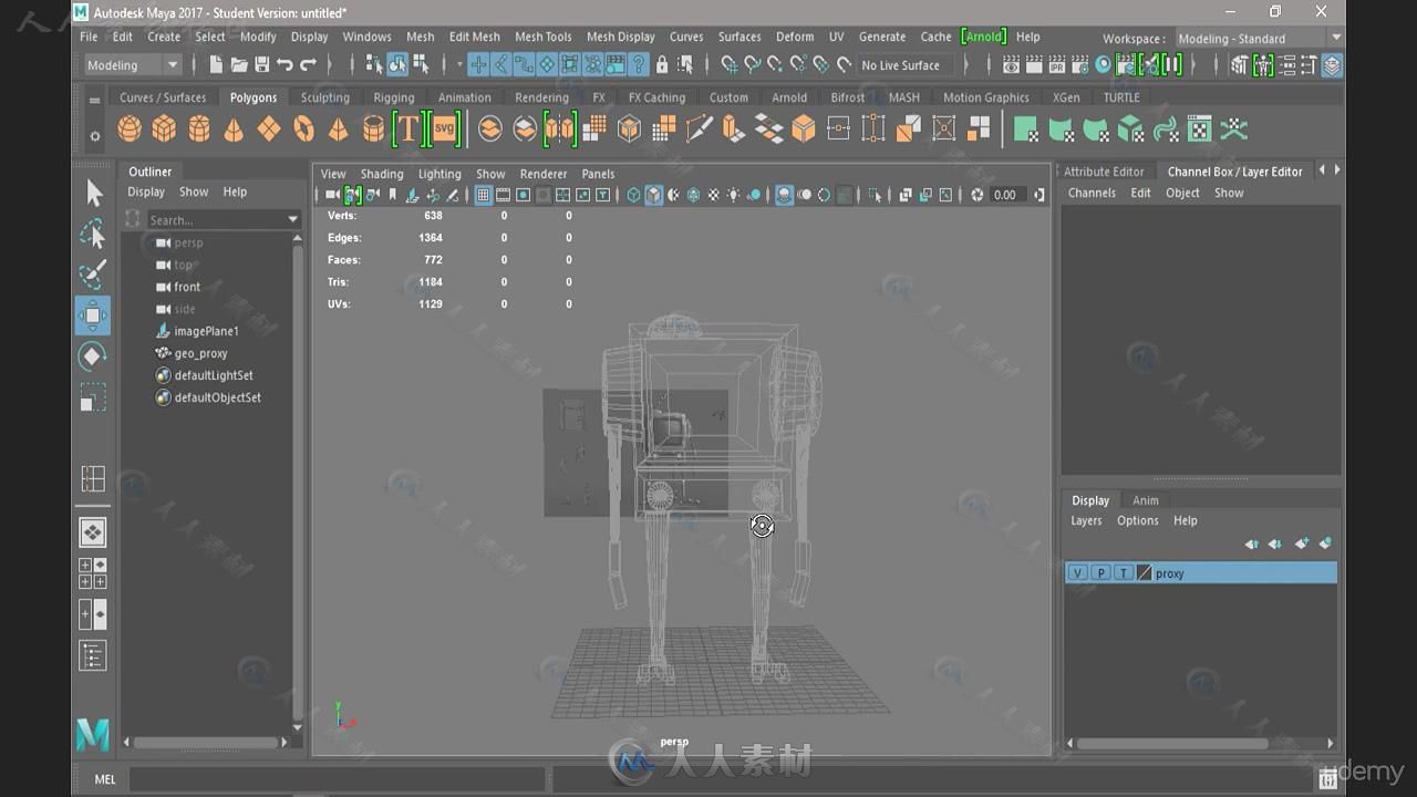 Maya机器人概念设计与建模制作视频教程 UDEMY CREATE PROFESSIONAL 3D MODELS FROM...