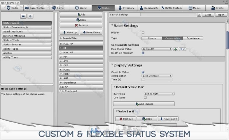 高度灵活的框架系统RPG工具包游戏工具编辑器扩充Unity游戏素材资源