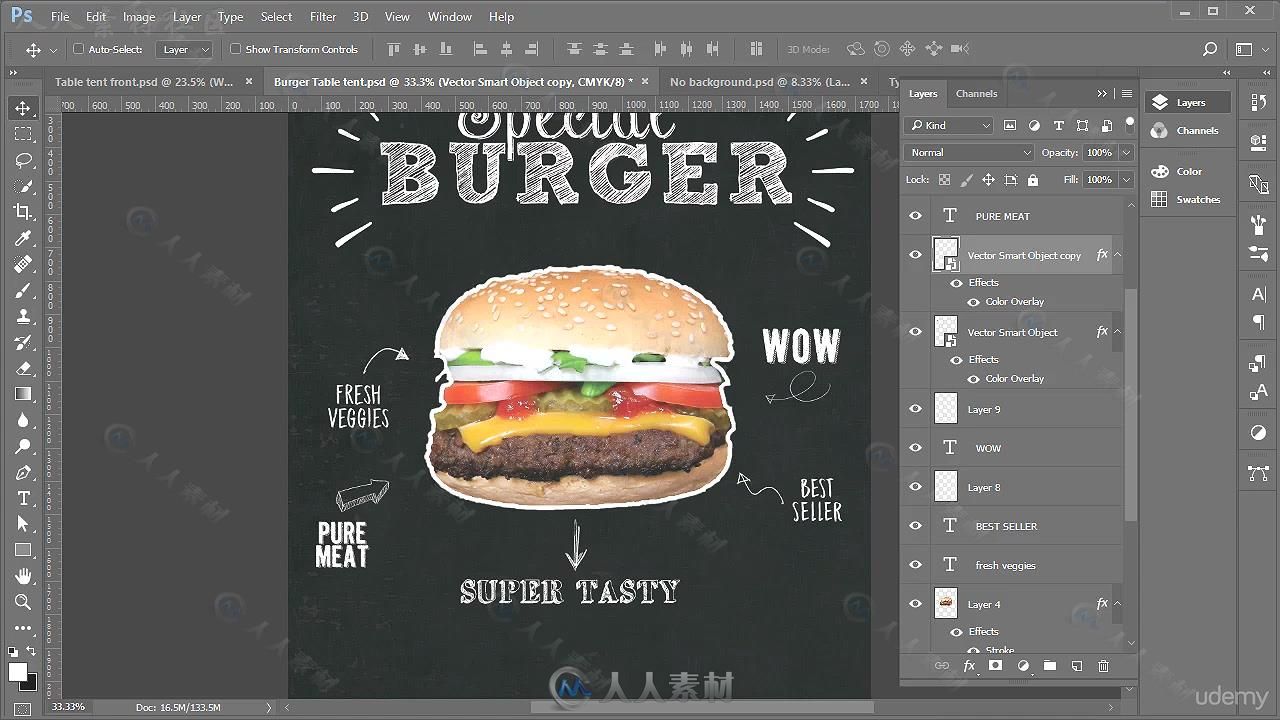 PS美食宣传海报设计实例制作视频教程 UDEMY HOW TO DESIGN SIMPLE PROMOTIONAL MAT...