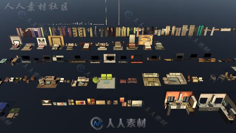 时尚的现代家具3D模型Unity游戏素材资源