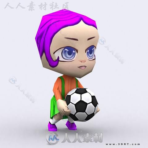 可爱的男孩和女孩幻想人形生物角色3D模型Unity游戏素材资源