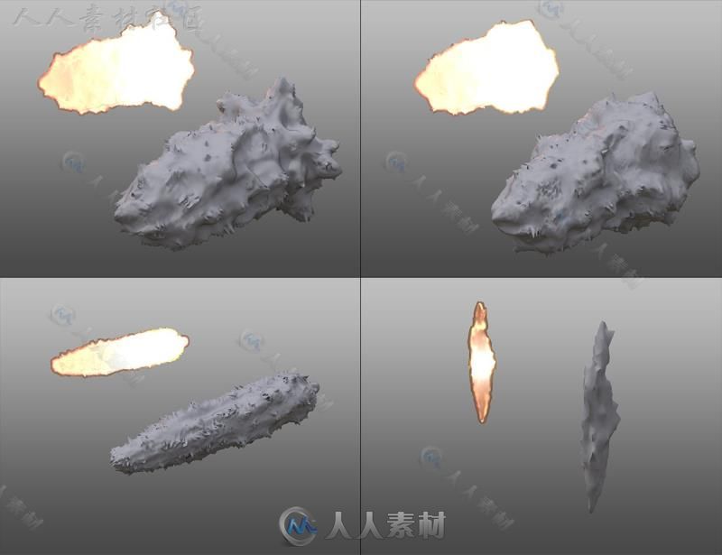 完整的枪口闪光效果道具3D模型合辑