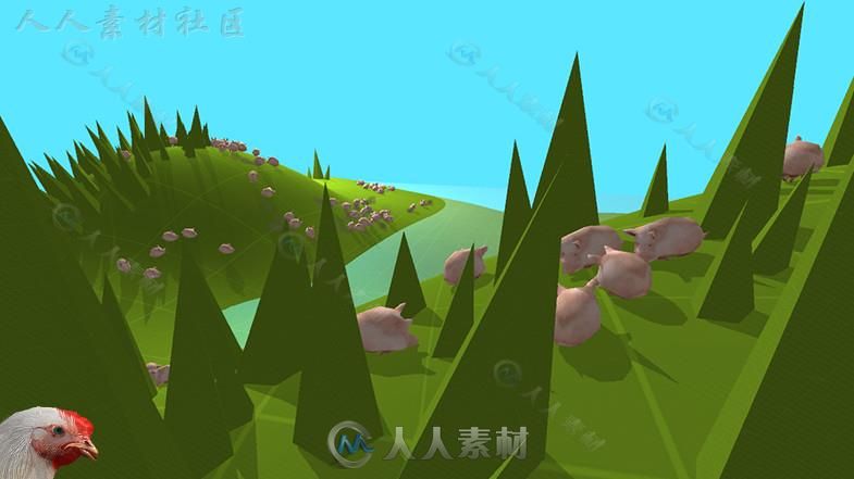 简单易用的动物漫游模拟器动物角色3D模型Unity游戏素材资源