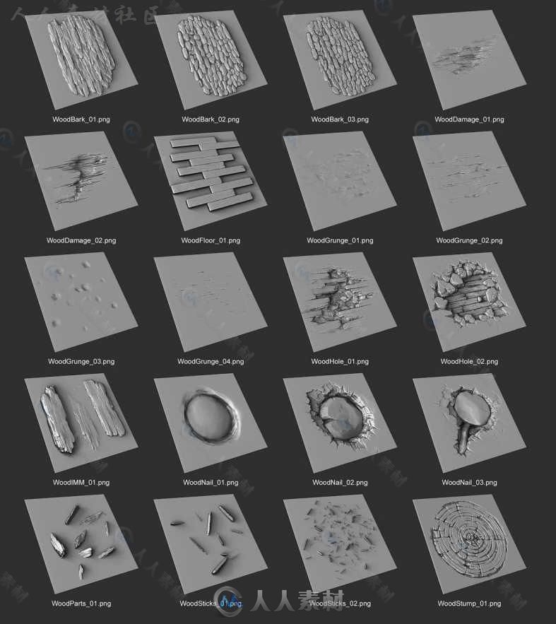 55组3D高光笔刷画笔合辑 GUMROAD 55 ORNAMENT BRUSHES + ALPHA/HEIGHT MAPS VOL1