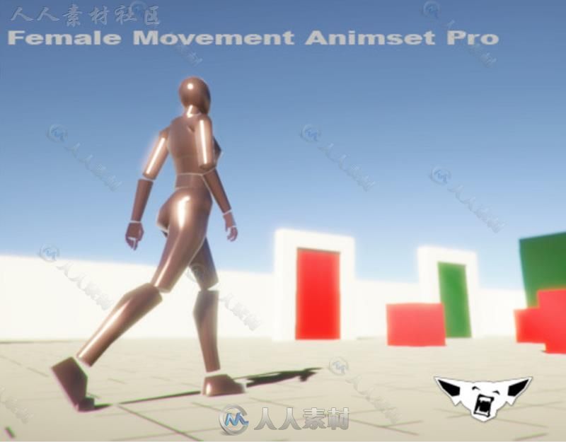 超现实的女性角色运动动画双足动作Unity游戏素材资源