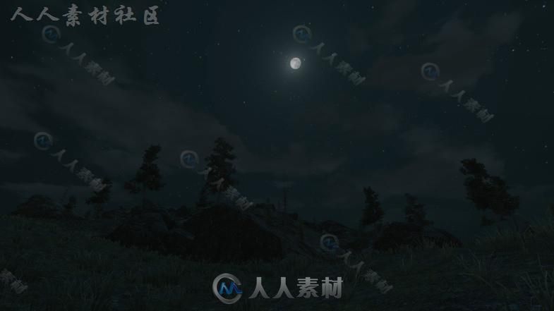 非常强大的动态白天和黑夜天气系统特效脚本Unity游戏素材资源