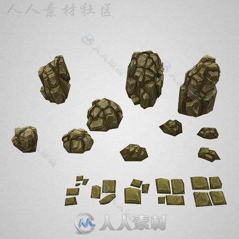 低多彩手绘村庄幻想环境3D模型Unity游戏素材资源