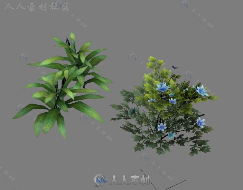 高品质中国风场景植物主城和石头3D模型