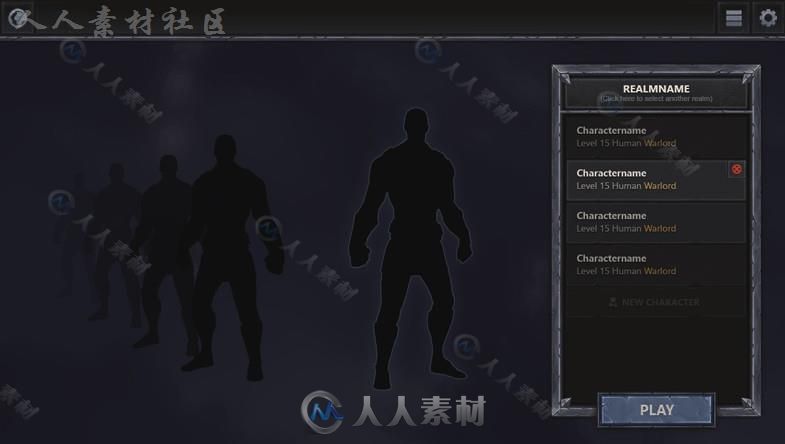 传统灵活的RPG界面UI外皮贴图和材质Unity游戏素材资源